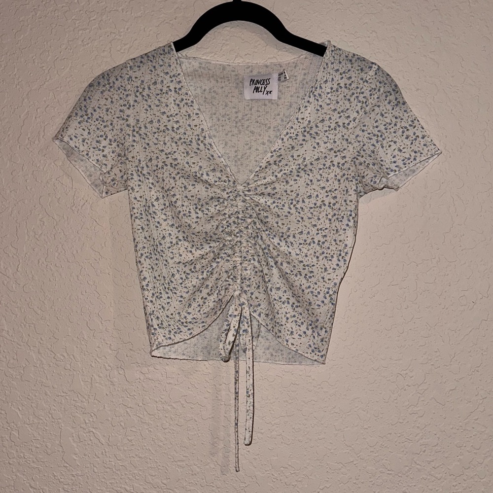 Princess Polly Floral Short Sleeve Crop Top